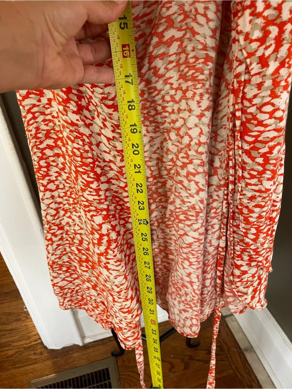 Free People Orange and White Ruffle Wrap Mini Dress